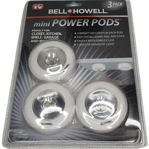 New Bell + Howell Mini Power Pods Set of 3 LED LIGHTS  Closet Kitchen Garage  - Picture 1 of 4