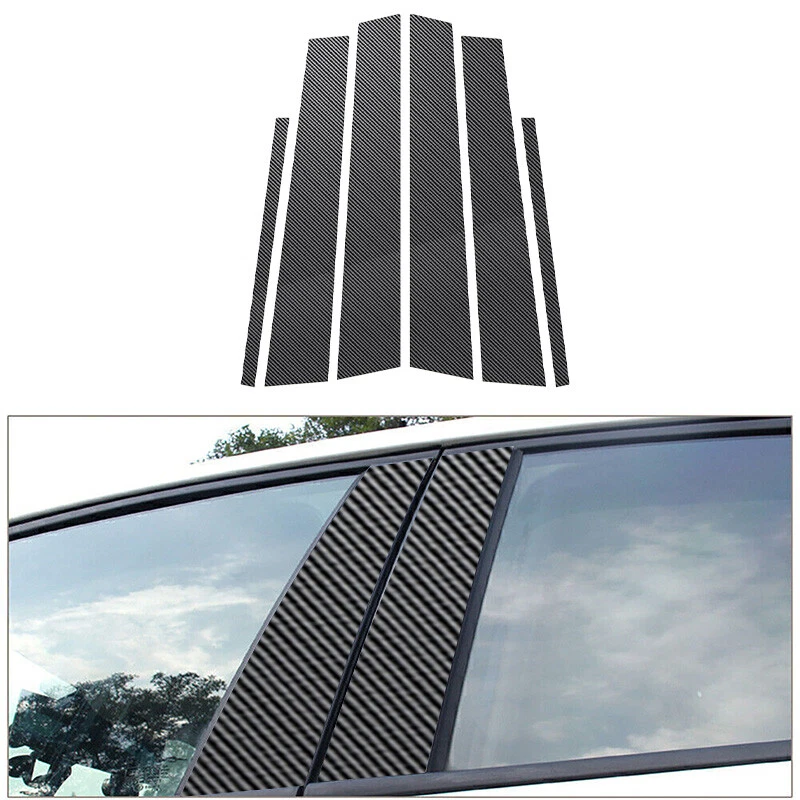 6pcs Carbon Fiber Window Pillar Posts Trim Fit For Infiniti Q50 (V37) 2014-2023 - Изображение 1 из 4