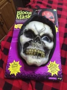  Skull Halloween Mask With Glowing Blood NEW *RARE* - Picture 1 of 2