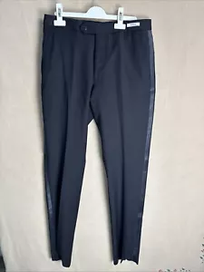 JOS A BANK smoking 98% lana elasticizzato sartoriale 1905 pantalone 30R senza orlo nuovo con etichette FF - Foto 1 di 12