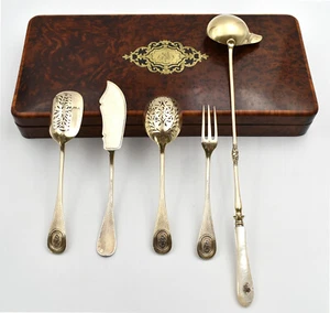 Cutlery off/Except D'Oeuvres Solid Silver Vermeil Boxset Magnifier? - Picture 1 of 12