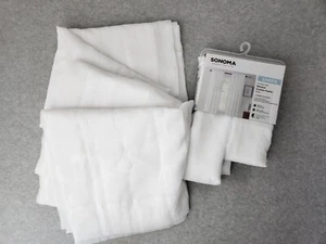 Sonoma 84" 2-pack Sheer Crushed Voile Window Curtain White 4 Panels Total 51x84 - Picture 1 of 6