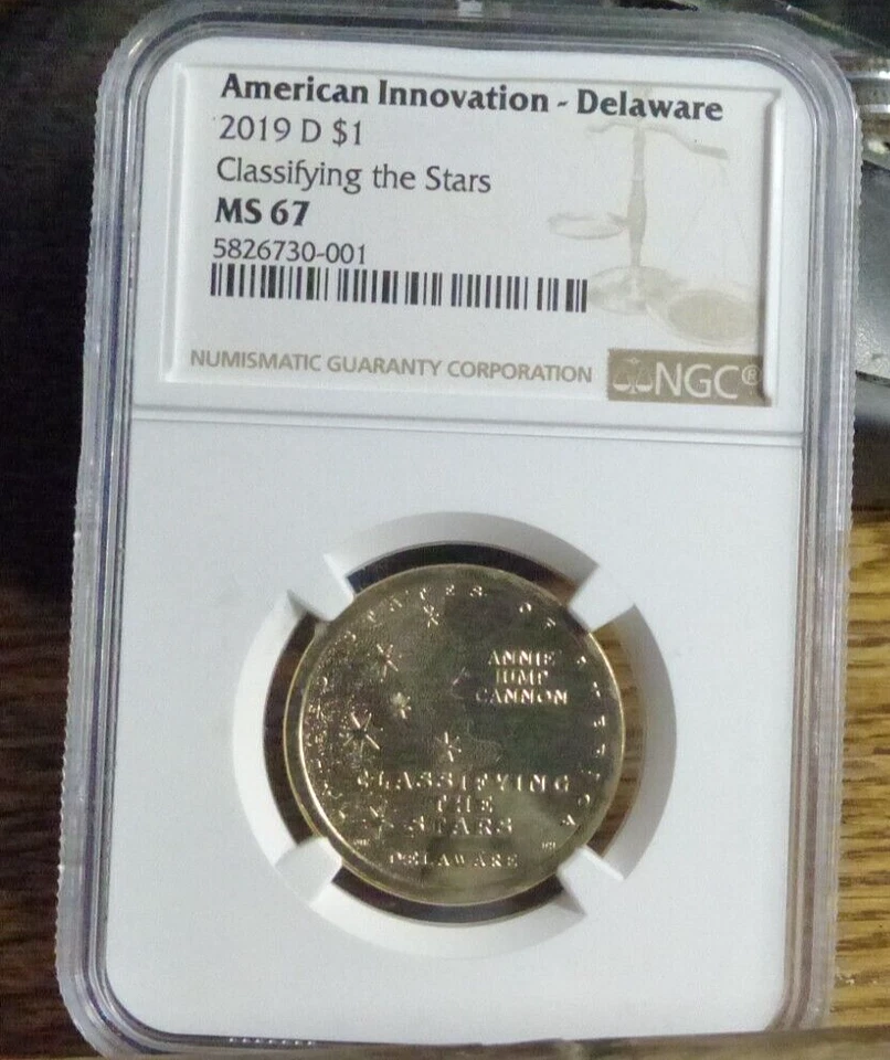 Innovation  $ 1  Classifying the Stars Delaware  NGC 2019-D  MS67 - Image 1 of 4