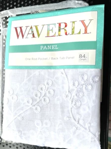 Waverly Indochina Rod Pocket White Sheer Curtain Panel 50" x 84" New - Picture 1 of 4