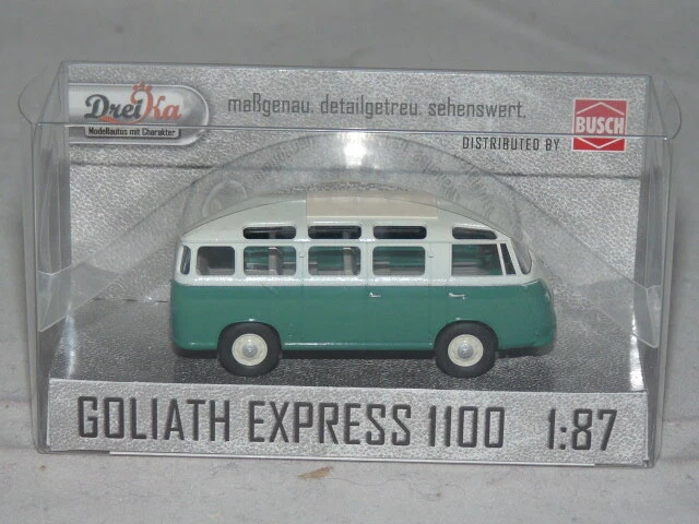 Busch Dreika 94152 Goliath Express 1100 Luxusbus Grün-Cremeweiß 1:87 NEU + OVP - Bild 1 von 1