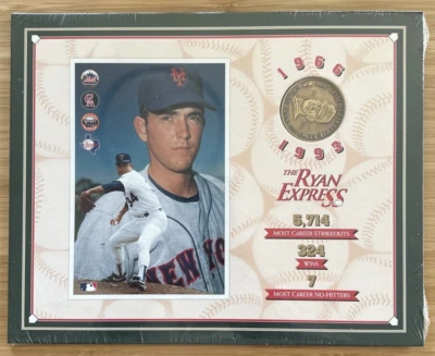 1993 Nolan Ryan “The Ryan Express” Stats Plaque Photo & Coin Factory Sealed - Image 1 of 2