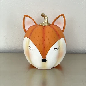 Fuchs Kürbis Herbst Deko Harz Neu 7" Fuchsgesicht Kürbis Tier Pumpkin - Bild 1 von 5