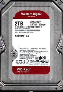 WD20EFAX-68FB5N0 S/N: WXH2A WESTERN DIGITAL 2TB THAILAND DEC 2020 - Picture 1 of 2