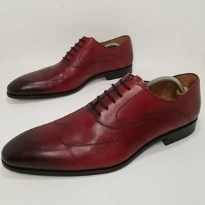 MAGNANNI X Saks Fifth Avenue Wingtip Oxfords Men's size 10 M Red Leather 19954 - Picture 1 of 13