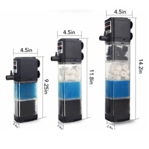 Fish Tank Canister Internal Filter: Submersible, Media - 400 GPH - 3 in 1 Outlet - Picture 1 of 24