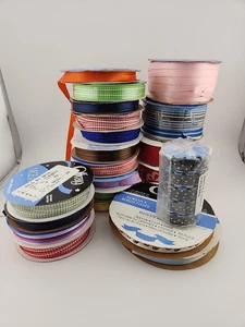 Offray Ribbon Spools Lot of 21 - Various Colors And Sizes New & Used - Picture 1 of 5