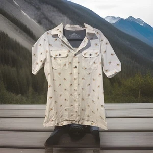 Gone Fishing Quick Dry Men's Shirt Sz S Vented Back Fishing Short Sleeve Cream - Picture 1 of 6
