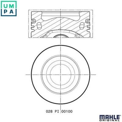 PISTON 028 PI 00100 001 FOR CAGA/CAGB/CAHA/CBAA/CBAB/CBAC/CAHB/CEGA/CBBB 2.0L - Image 1 of 4