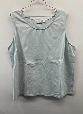 Camiseta sin mangas para mujer Joan Rivers azul claro sin mangas cuello redondo talla 3X Foto 1 de 4