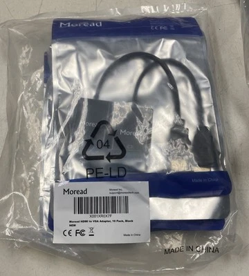 10 pack HDMI to VGA Moread Gold-Plated HDMI to VGA Adapter (Male to Female) - Image 1 of 4