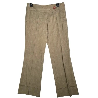 Pantalones De Colección Y2K Tracy Evans Marrón A Cuadros Pierna Ancha Tiro Bajo Puños Oficina Talla 5 Foto 1 de 4