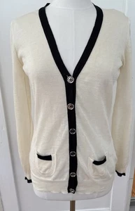 Auténtico cárdigan para mujer Burberry LONDON - beige/negro ribete bambú S/M - Imagen 1 de 8