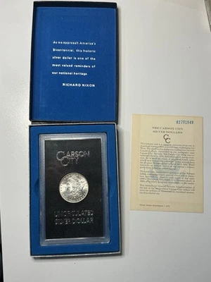 🔥1882-CC GSA HOARD MORGAN SILVER DOLLAR $1 Carson City With BOX & COA 🔥 - Image 1 of 4