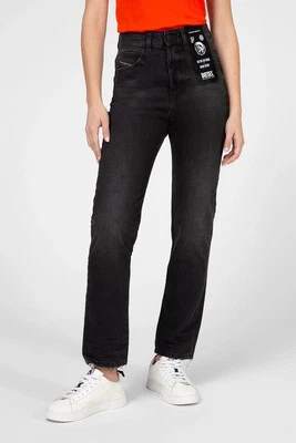 DIESEL D-Eiselle 083AK Women's Jeans W25/L32 Straight Fit Wash Black Cotton - Image 1 of 4