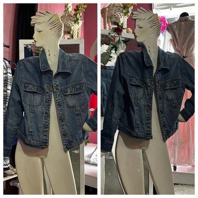 Vintage 80s 90s Denim Jacket Bill Blass Medium Wash Pockets Cropped Fading XS/S - Image 1 of 4