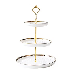 3 Tier Round Porcelain Tiered Cupcake Stand, Tiered Serving Stand, Dessert St... - Bild 1 von 9