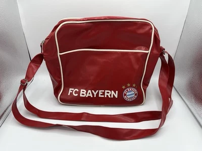 FC Bayern Umhängetasche | Tasche | Leder | Rot | Red | Vintage | ca. 35x30 cm - Bild 1 von 4
