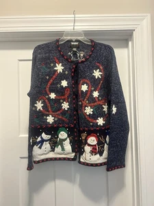 Suéter Muñeco de Nieve Diseñador Originales Navidad Vacaciones Talla Grande Tacky Whimsy - Imagen 1 de 6