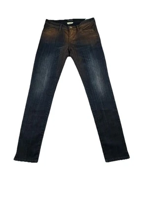 Pantalones de mezclilla Emporio Armani Lara para mujer talla 27 azul oscuro bronce ombré ajustados Foto 1 de 4