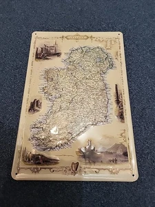 Blechschild Irland Ireland Eire 20x30 cm Landkarte Map Deko Geprägt - Bild 1 von 2