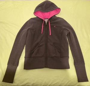 Old Navy Sweatshirt Juniors Small Brown & Pink Hoodie Full Zip Causal - Picture 1 of 6