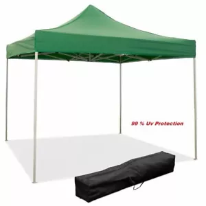 GAZEBO BOX 3 X 3 IMPERMEABILE PIEGHEVOLE A FISARMONICA VERDE MERCATI GIARDINO - Foto 1 di 4