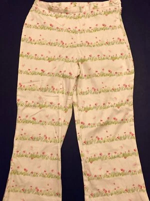 HARTSTRINGS Girls' Boutique BUTTERFLIES & FLOWERS Stretch Capri Pants ~ Sz 10 - Image 1 of 2