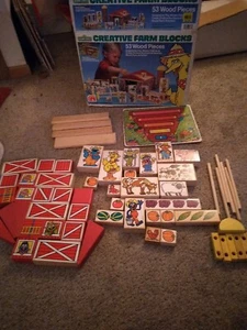 Sesamstraße Kreativ Bauernhof Holzbausteine mit Box 1975 - Bild 1 von 4