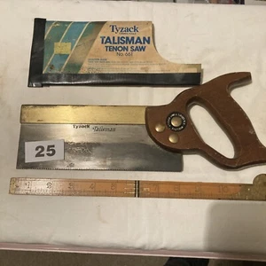 VINTAGE Tyzack Talisman BRASS BACKED TENON SAW 8 INCHES - Warranted Superior - Picture 1 of 7