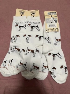 3pr. Foxterrier Crew Socken Unisex Medium für nackte Füße Originals USA - Bild 1 von 5
