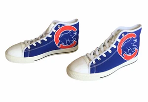 Chicago Cubs Shoes Men’s Baseball Sneakers MLB Sneakers Cubs Hightops - SZ 10 - Picture 1 of 8