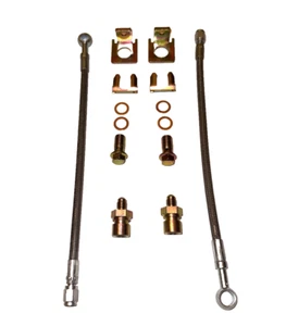 1978-81 Chevy Camaro Metic Caliper Braided Stainless Steel Brake Line Hoses KIT - Picture 1 of 9