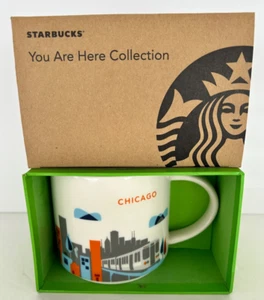 Starbucks Coffee Mug 2014 You Are Here Chicago YAH Cup 14oz Skyline L Train NIB - Picture 1 of 6