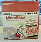 ANCHOR MicroWare 4-Pc Set Baking/MUFFIN PAN/Bacon & Roasting Rack MICROWAVE COOK