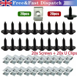 40pcs 20x Screws + 20x U Clips Engine Cover Undertray Screw Clips for BMW - Picture 1 of 7
