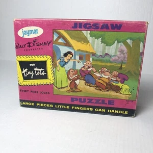 Vintage 1950er Jahre Disney Jaymar 400-teiliges Puzzle Schneewittchen sieben Zwerge SELTEN - Bild 1 von 8