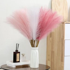 30pcs Faux Pampas Grass 24 Inch Pink Pampas Grass Home Decor Artificial Colored - Picture 1 of 6
