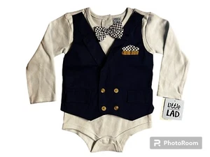Little Lad Toddler Boy T-Shirt/Vest Set sz 24M NWT Light blue w/ Dark Blue comb. - Picture 1 of 5