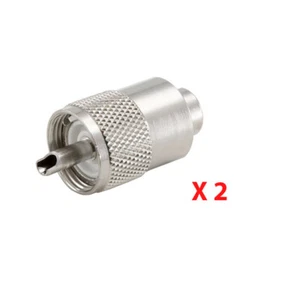 2 x UHF PL259 Solder On Male Plug Connector CB Radio Antenna RG58 Coaxial Cable - Picture 1 of 3