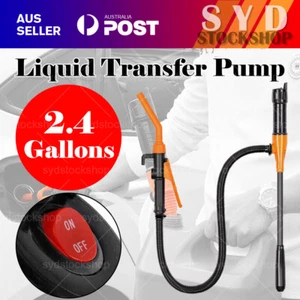2.4 Gallons Electric Syphon Pump Battery Operated Petrol Oil Water Fuel Transfer - Picture 1 of 12