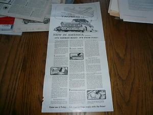 German Ford Taunus 17 New in America Advertisement -- Vintage - Picture 1 of 1