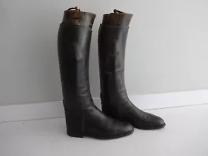 Botas de caza/montar de cuero vintage altas para caballeros con árboles Maxwell de madera - Imagen 1 de 20