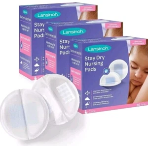 Lansinoh Stay Dry Disposable Nursing Pads for Breastfeeding, 3x36 Count - Picture 1 of 8