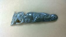 Fine Nephrite Jade Scaly Dragon-Fish Book Marker? Flat Style High Skill Carving.