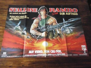 ORIG.- CBS / FOX - RAMBO 2 - POSTER - CASARO - QUERFORMAT - SEHR SELTEN - NEU - Bild 1 von 1